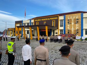 Jajaran Polres Pangkalpinang Laksanakan Apel Pagi, Tekankan Atensi Kapolri