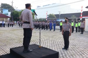 Polres Pangkalpinang Gelar Upacara Laporan Kenaikan Pangkat, Pengabdian Polri TMT 1 September 2022