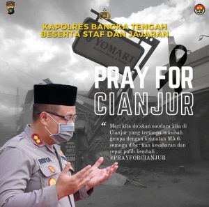 Kapolres Bersama Anggota Polres Bangka Tengah, Gelar Do’a Bersama Untuk Korban Bencana Cianjur