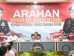 Kunjungi Polres Bangka Barat, Kapolda Kep. Bangka Belitung, Irjen Pol Drs. Yan Sultra I. SH, Berikan Arahan ke Seluruh Personel 