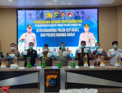 Satresnarkoba Polres Bangka Barat Musnahkan Barang Bukti Narkoba Seberat 35 Kg