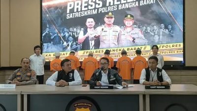 Polres Bangka Barat Laksanakan Konferensi Pers Pengeroyokan Di Desa Kacung Kec.kelapa