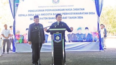 Bupati Bangka Barat Kukuhkan Perpanjangan Masa Jabatan 58 Kades Dan 385 Anggota BPD