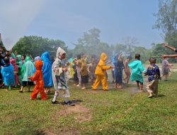 Keseruan Anak-Anak TK Santa Maria Bersama PT Timah Saat Edukasi Bahaya Dan Cara Padamkan Api