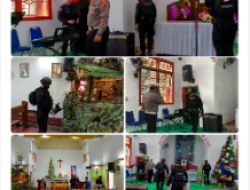 Brimob Dan Polres Bangka Barat Lakukan Sterilisasi Gereja Dalam Operasi Lilin Menumbing 2024