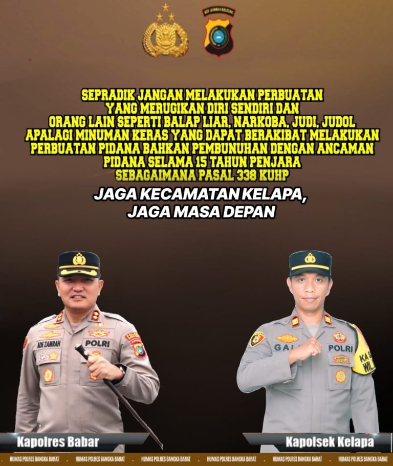 Kapolsek Kelapa Imbau Warga Hindari Balap Liar,Judi,Dan Minuman Keras,Jaga Masa Depan Bersama.