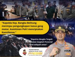 Jaga Stabilitas Kamtibmas Dan Respons Arahan Kapolda, Polres Bangka Tengah Perketat Antisipasi Munculnya Geng Motor