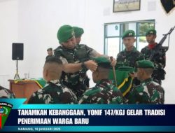 YONIF 1447/KGJ Gelar Tradisi Penerimaan Warga Baru
