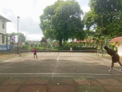 Lapangan Tenis PT Timah Jadi Sarana Latihan Atlet Dan Warga Mentok