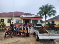Polsek Sungaiselan Tangkap Empat Pelaku Pencurian TBS, Satu Pelaku Miliki Senpi Rakitan
