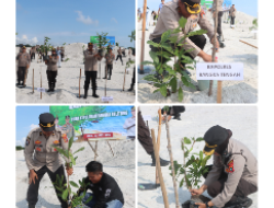 Polres Bangka Tengah Tanam Ratusan Pohon Dalam Rangka Ketahanan Bumi Serumpun Sebalai
