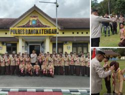 Polres Bangka Tengah Gelar Upacara Pelantikan Anggota Saka Bhayangkara Angkatan Ke 10