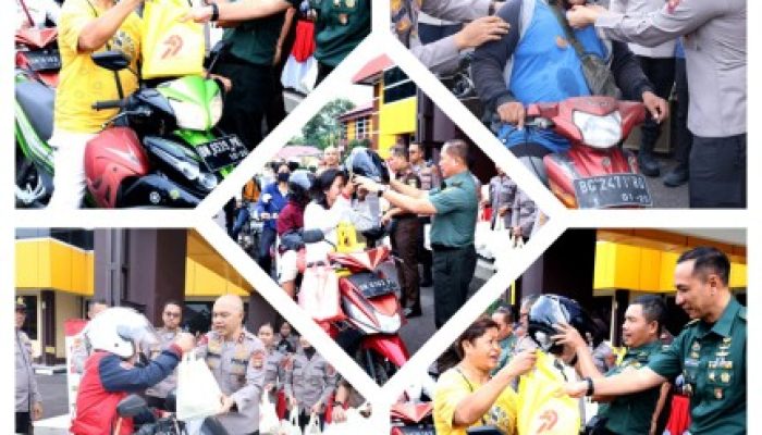 Silaturahmi dan Sinergitas TNI-Polri-Kejaksaan di Babel Jelang Hari Bhayangkara Ke 79, Bagikan Tanda Mata Ke Masyarakat