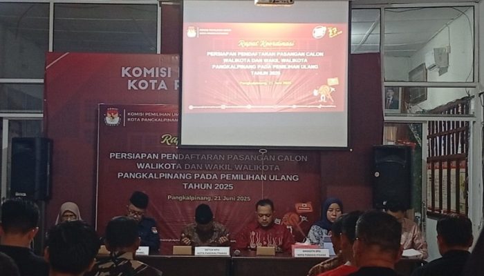 KPU Kota Pangkalpinang Gelar Rakor Persiapan Pendaftaran Paslon Walikota Dan Wakil Walikota Pemilihan Ulang Tahun 2025