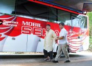 Momen HUT ke-49 PT Timah, Ratusan Warga Desa Kebintik Bangka Tengah Serbu Mobil Sehat PT Timah