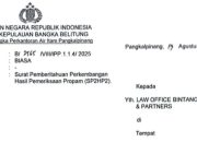 Terindikasi Ada Aroma Gratifikasi dan Kriminalisasi, Kantor Hukum Bintang Law Office Laporkan Penyidik Ke Propam Polda Babel